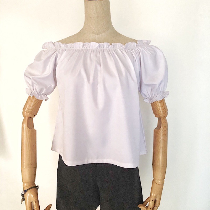 Áo croptop vai trễ siêu đáng yêu