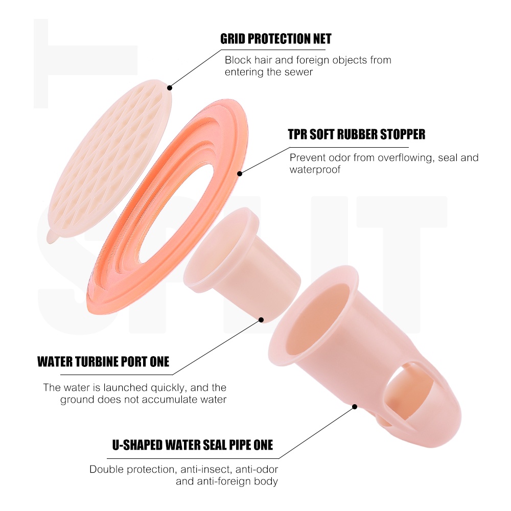 Nắp Đậy Cống Thoát Nước Sàn Nhà Tắm / Nhà Bếp Bằng Silicone Chống Mùi Hôi