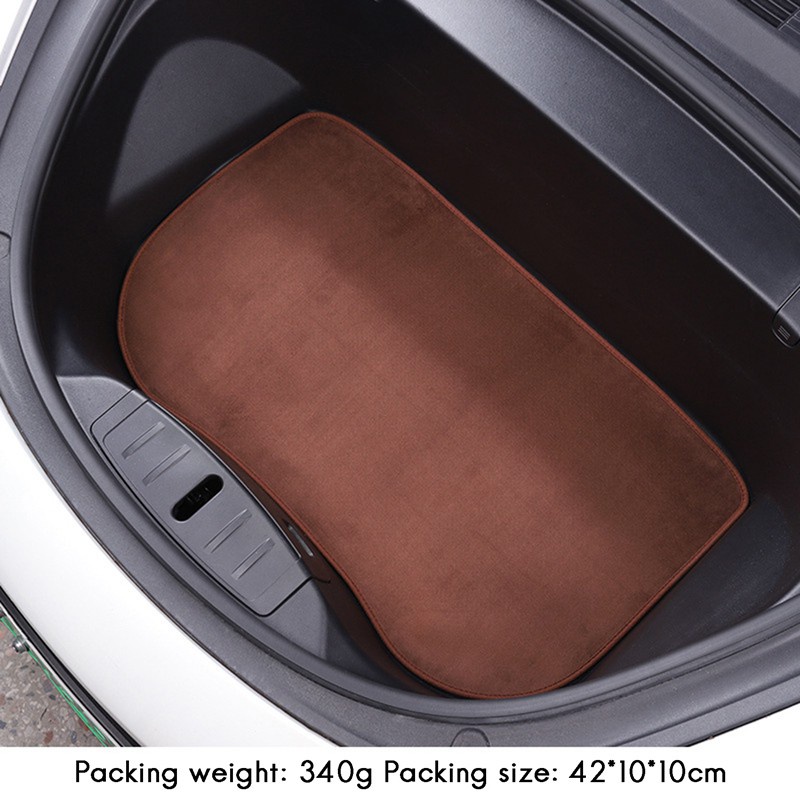 Car Brown Automobile Flannel Cushion Front Trunk Cushion Storage Box Dust Pad Protection Pad for Tesla el 3