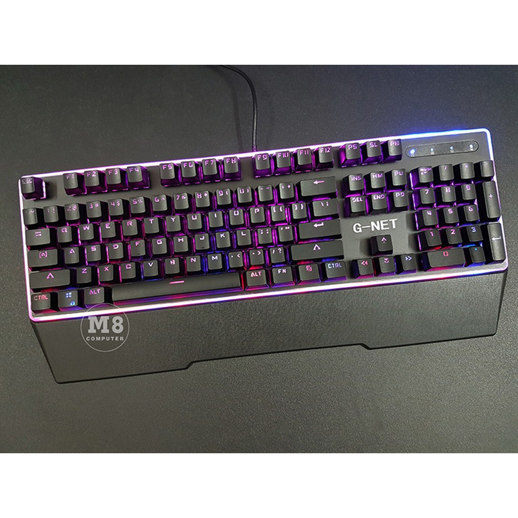 Bàn phím Gaming G-Net K68 - Led Rainbow - Blue Switch - Switch quang học - Màu đen - Bảo hành 12 tháng | BigBuy360 - bigbuy360.vn