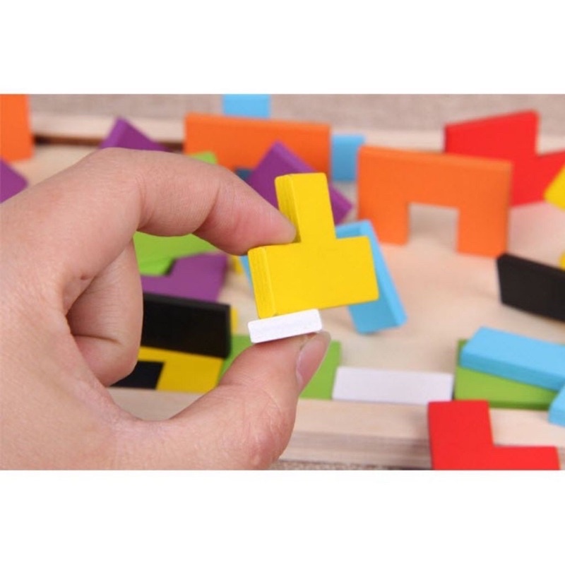 Xếp gạch tư duy bằng gỗ🌈Đồ chơi xếp hình Tetris🌈 Xếp gạch tư duy cho bé- Xếp hình tư duy bằng gỗ🌈 Bộ ghép hình gỗ tư duy