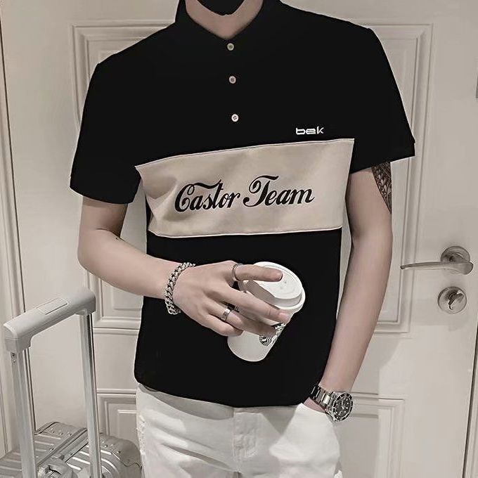 Áo polo Tay Ngắn Màu Đen Thời Trang Cho Nam