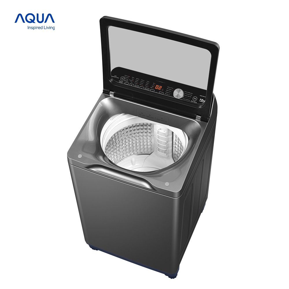 Freeship Toàn Quốc - Máy giặt cửa trên 10kg Aqua AQW-DR101GT.BK