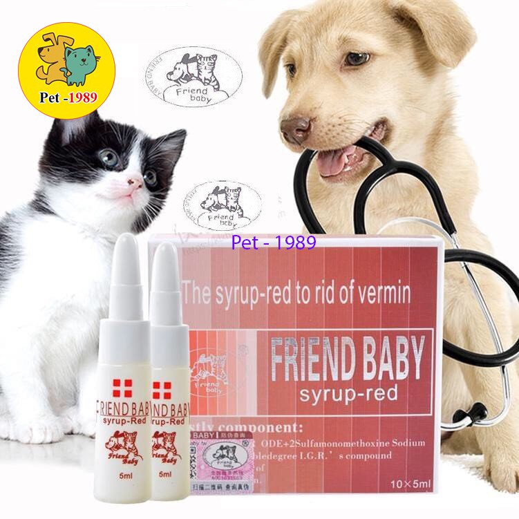 Siro Uống Chống Giun Sán Ở Chó Mèo Friend Baby 5ml Pet-1989