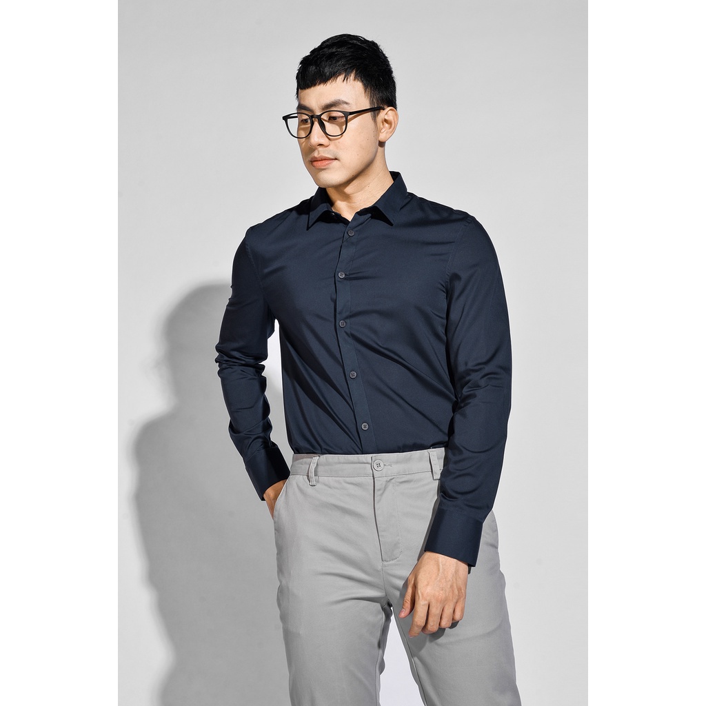 Áo Sơ Mi Tay Dài Nam Modal Trơn Form Fitted - Routine 10S20SHL022