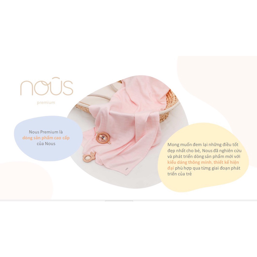 [CHÍNH HÃNG] Khăn xô đa năng cotton &amp; sợi tre bamboo kích thước 1m2x1m2 Nous