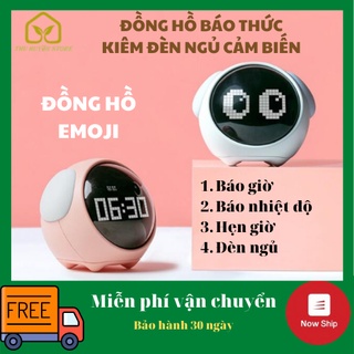 ĐỒNG HỒ BÁO THỨC, ĐỒNG HỒ ĐỂ BÀN XIAOMI EMOJI KIÊM ĐÈN NGỦ CẢM BIẾN ÂM THANH HIỂN THỊ CẢM XÚC DỄ THƯƠNG
