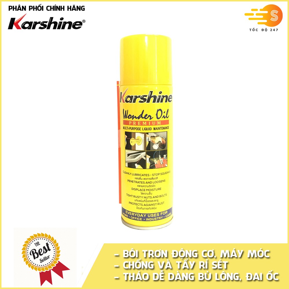 Chai xịt tẩy rửa, bôi trơn và chống rỉ sét Karshine KA-WO400 400ml