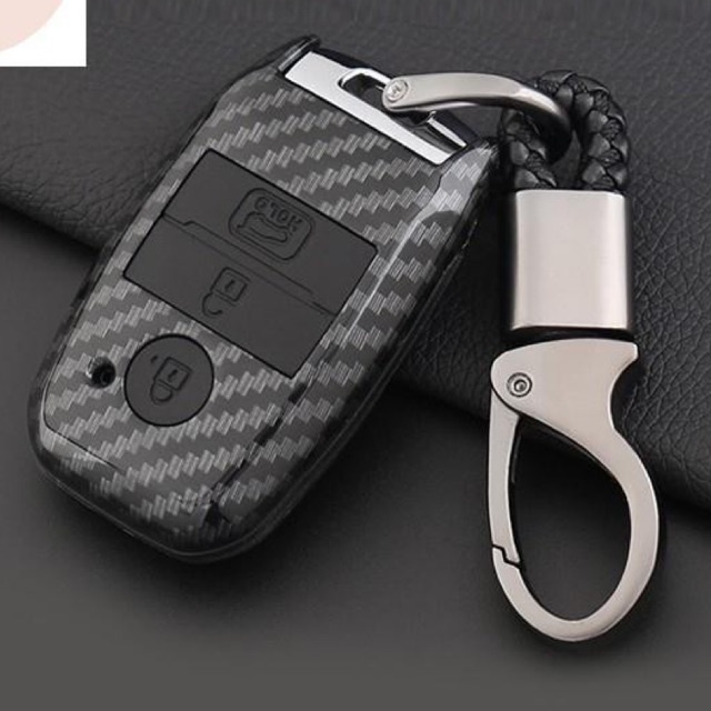 Ốp chìa khoá xe Kia cerato, K3, K5, Seltos, Morning, Sorento, Rondo - ốp mẫu carbon