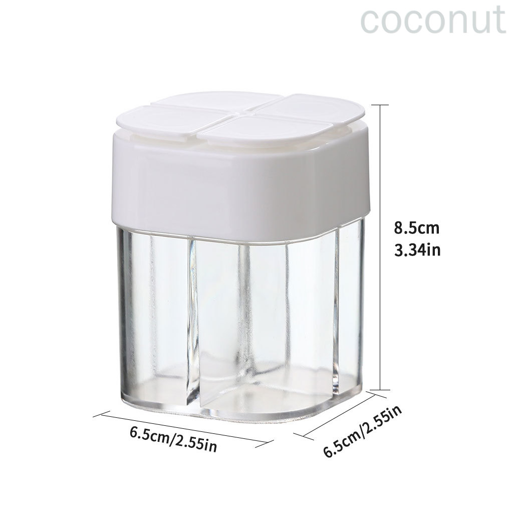 Lọ Rắc Gia Vị Bằng Nhựa Trong Suốt 4 Ngăn