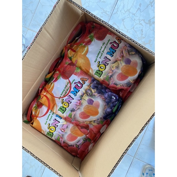 KẸO TRÁI CÂY 4 MÙA - KẸO HƯƠNG TRÁI CÂY BỐN MÙA 650g