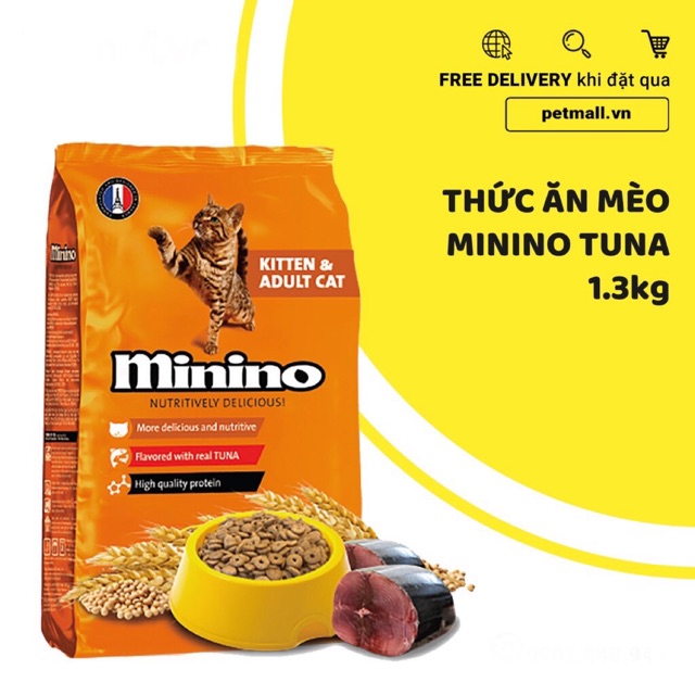 Thức ăn mèo MININO TUNA 1.3kg