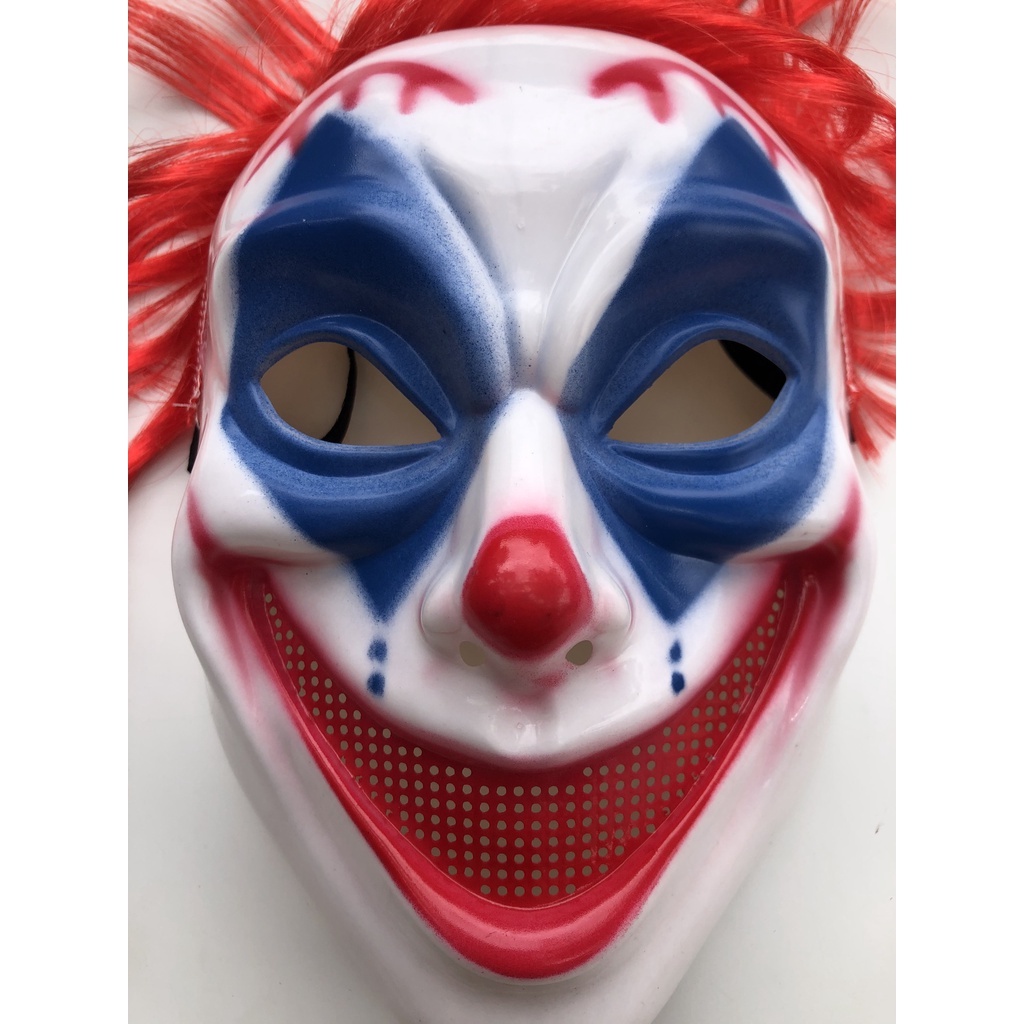 Mặt nạ chú hề ma quái hóa trang Halloween cho người lớn hai màu xanh đỏ