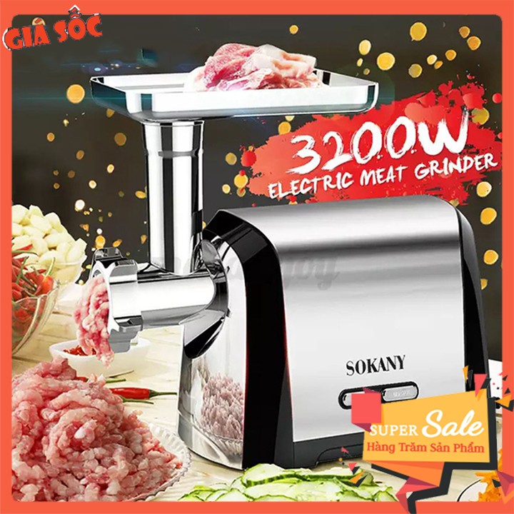 [Mã ELHADEV giảm 4% đơn 300K] Máy Xay Đùn Thịt Gia Đình Chính Hãng SOKANY 3200W