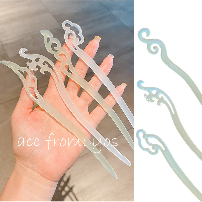 Trâm Cài Tóc Cổ Trang Trong Suốt Phong Cách Trung Hoa YOS