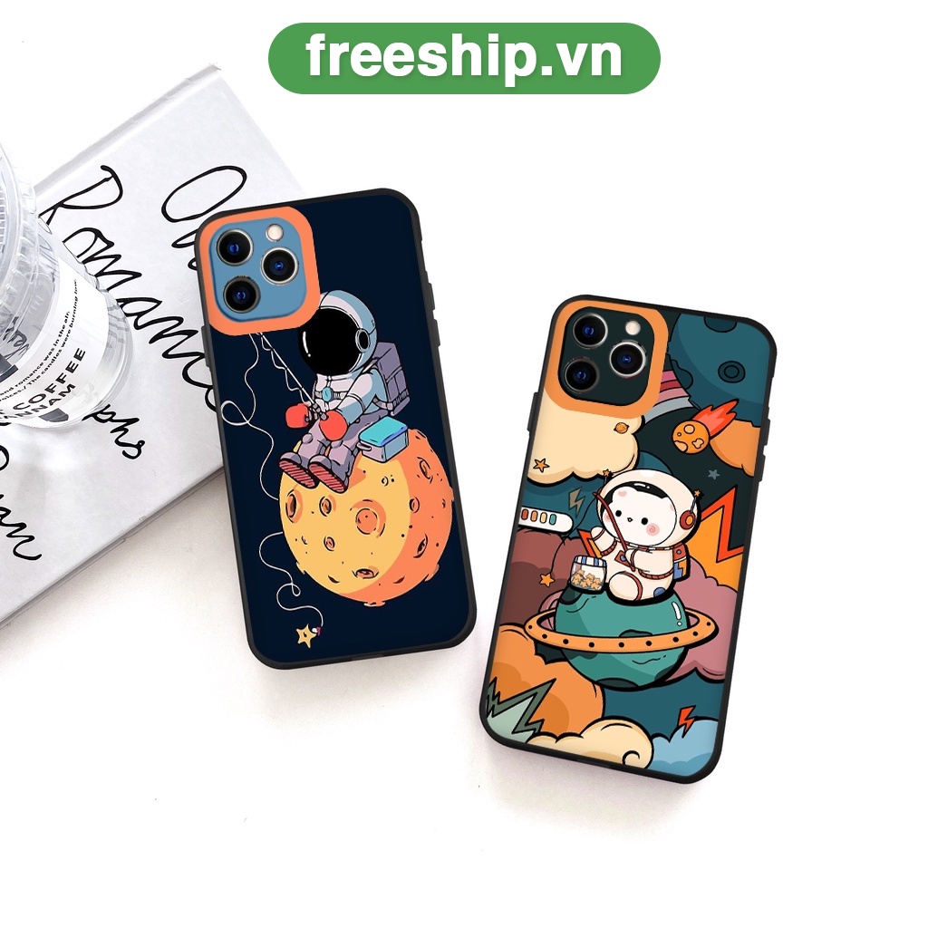Ốp IPHONE Phi hành gia câu vì sao ốp lưng iphone cạnh vuông 6plus 7 plus 8plus x xr xsmax 11 promax 12 pro 13 pro max