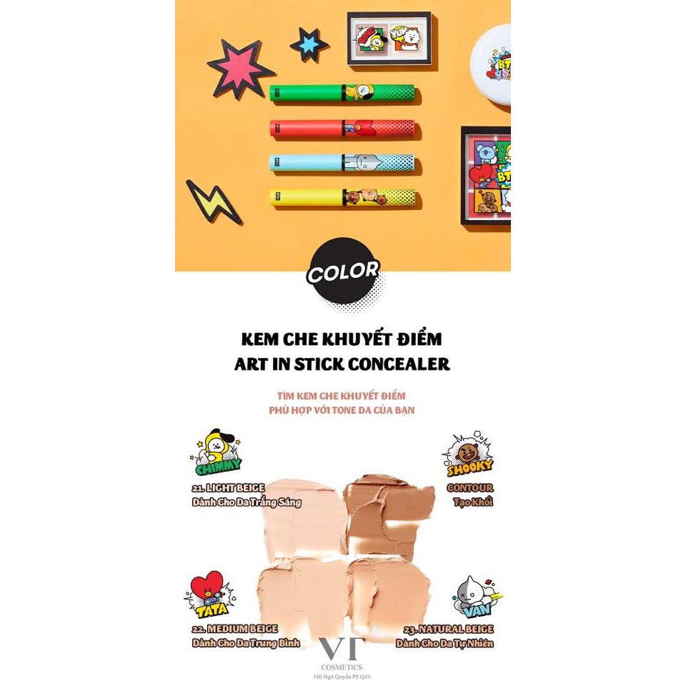 ⚡FREESHIP⚡Che Khuyết Điểm, Tạo Khối, VT BT21 ART IN STICKS CONCEALER & CONTOUR | BigBuy360 - bigbuy360.vn