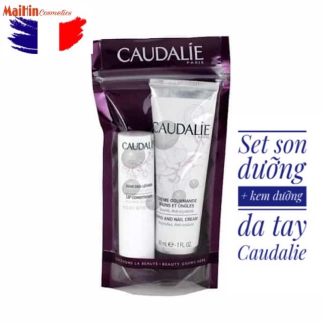 Set son dưỡng + kem dưỡng da tay Caudalie