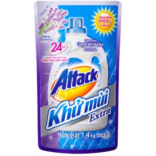 NƯỚC GIẶT KHỬ MÙI KHỬ KHUẨN 1.4L ATTACK HƯƠNG LAVENDER MẪU BAO BÌ MỚI