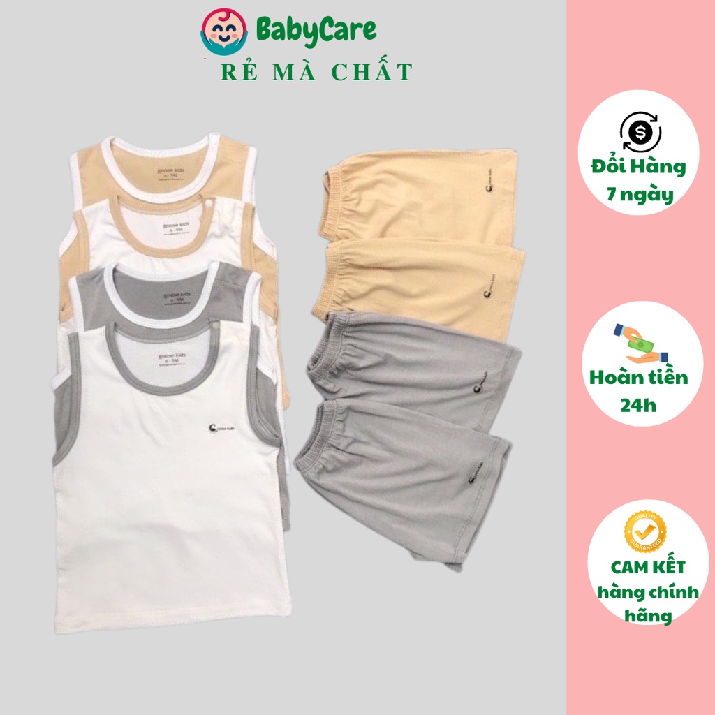 Bộ Ba Lỗ Bé Trai, Bé Gái Minky Mom Vải Thun Lạnh phối màu trơn, Bộ Quần Áo Cho Bé 3 Lỗ Mặc Hè Thoáng Mát