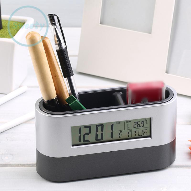 Đồng hồ tích hợp khay đựng bút có thể đo nhiệt độ tiện dụng