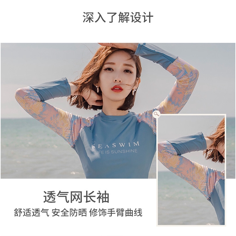 Bộ Đồ Bơi Thể Thao Tay Dài Che Phủ Bụng Chống Nắng | BigBuy360 - bigbuy360.vn