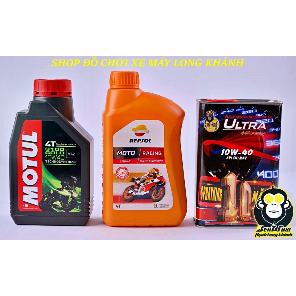 Nhớt Tốt cho xe số, côn tay CHÍNH HÃNG (NHỚT SPRAYKING, REPSOL,MOTUL 3100)