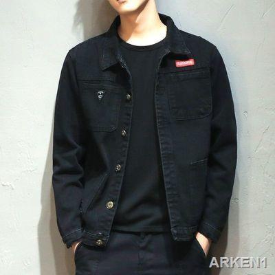 Nam giới Áo khoác denim Áo khoác Nam giới Túi quần jean Lỏng thường Áo khoác ngoài trời Mùa xuân nam giới làm việc mặc quần jean áo khoác đa năng Hàn Quốc fdhsaudhad.my