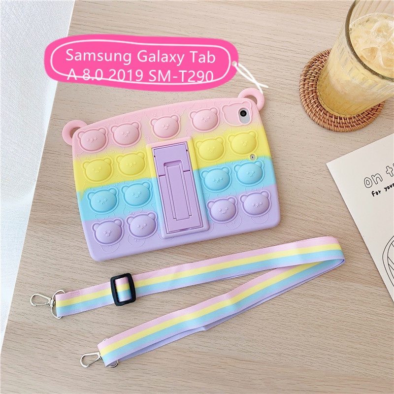 Ốp Máy Tính Bảng Silicon Chống Sốc Có Giá Đỡ Và Dây Đeo Cho Samsung Galaxy Tab A 8.0 2019 Sm-T290 295 T297