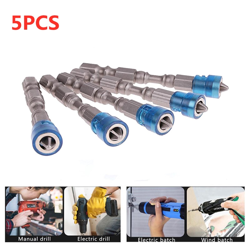 [Hàng có sẵn tại TPHCM ] 5 Cái Chống Trượt Điện Hex Shank Tuốc Nơ Vít Từ Tính Công Cụ Bit Đầu Đơn/Đôi