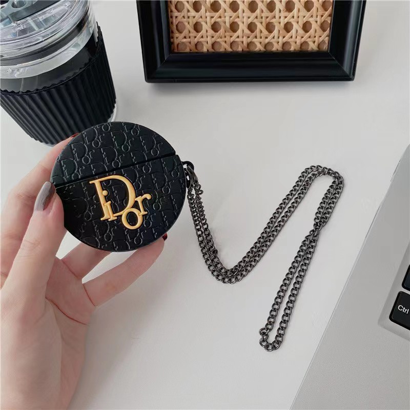 Vỏ Bảo Vệ Hộp Sạc Tai Nghe AirPods 1 2 3 pro Bằng Silicon Mềm Hình Dior Thời Trang