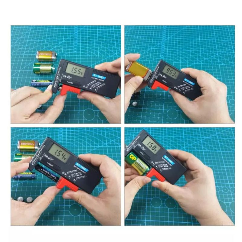 Máy đo dung lượng pin 1.5v - 9v, đo pin AA, AAA, pin cúc, pin 18650
