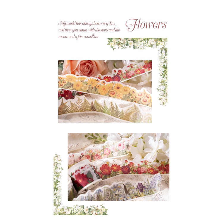 Băng Keo Washi DIY In Họa Tiết Cây 30*350mm Trang Trí Sổ Tay Phong Cách Retro