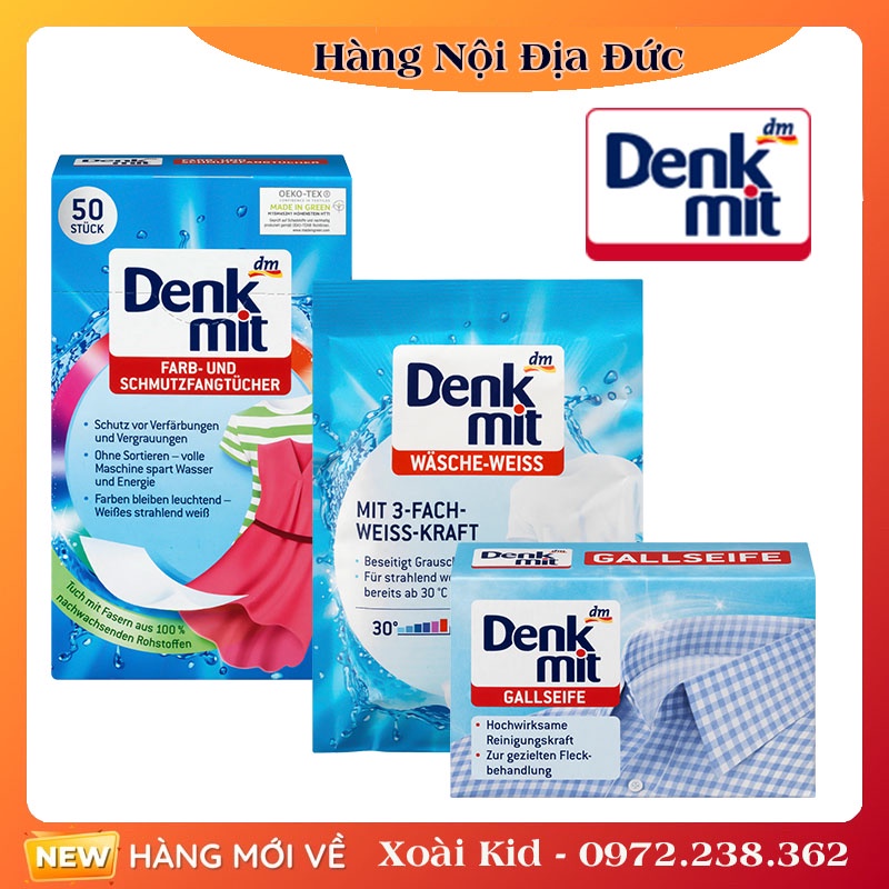 Bột tẩy trắng quần áo Denkmit siêu sạch,không mùi không gây hại da tay hiệu quả gấp ba lần - Nội địa Đức Đủ Bill