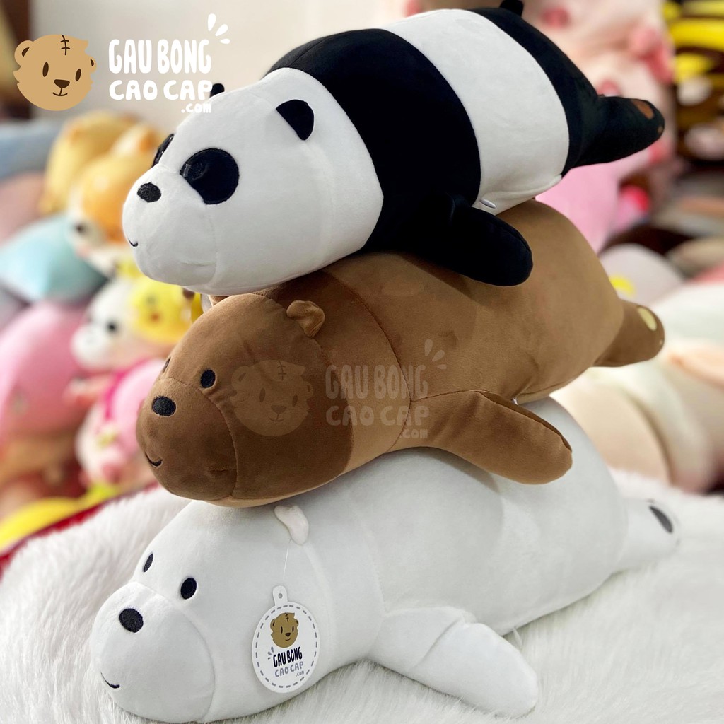 Gấu Bông We Bare Bear nằm - Gấu Bông Hoạt Hình gaubongcaocap