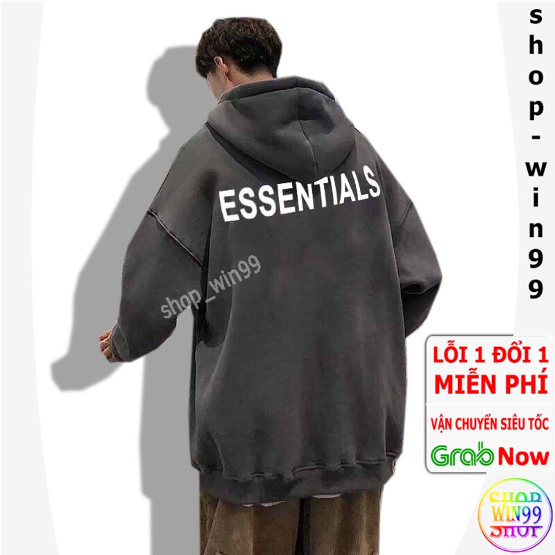 ❤ SIÊU HOT ❤ Áo Hoodie Nỉ bông Chất Dày Dáng rộng Nam Nữ Phản Quang Trắng ESENTALS Siêu Đẹp Nhiều Màu