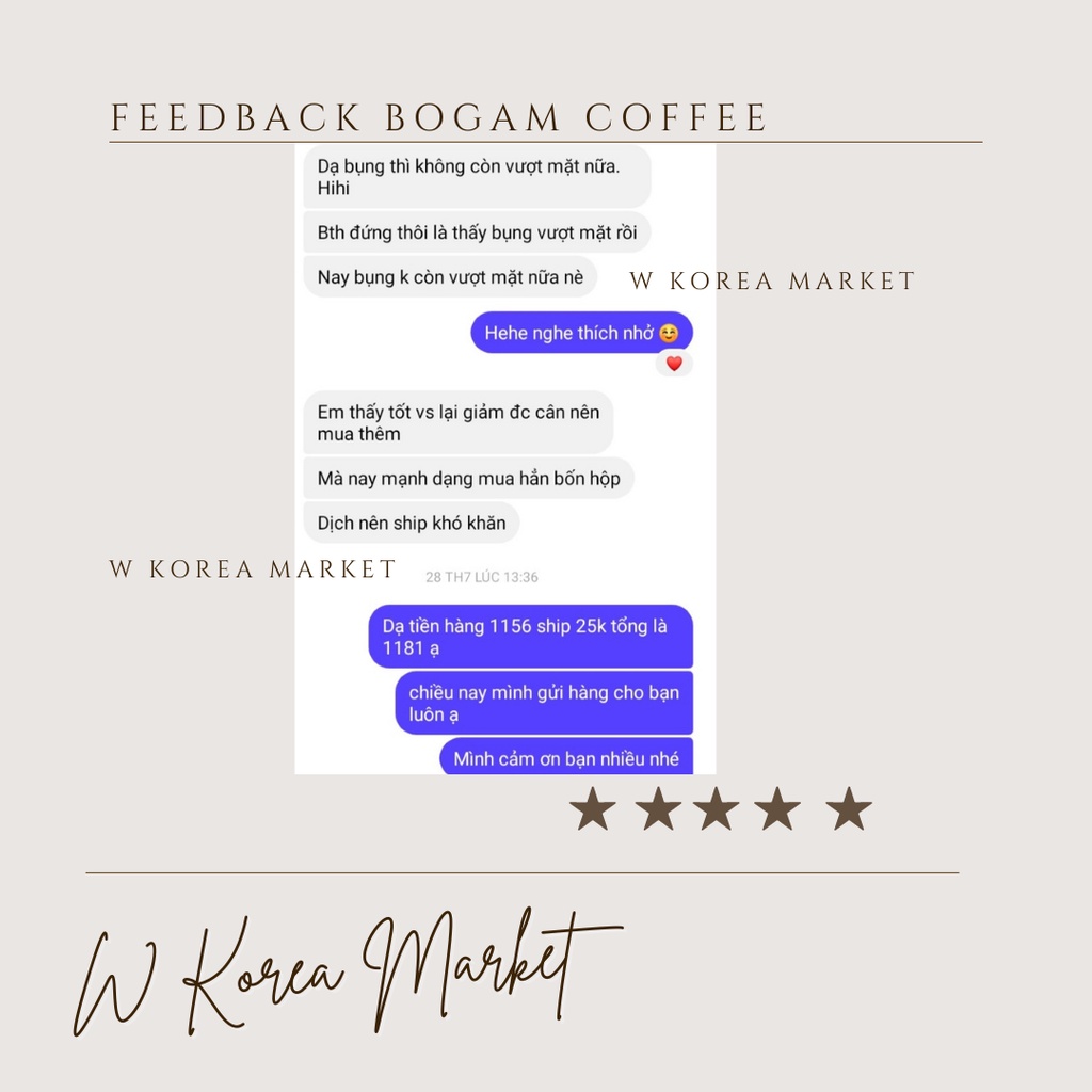 Cà phê hỗ trợ giảm mỡ thừa detox Bogam Diet Coffee