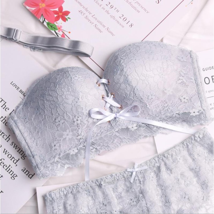 [SIZE 32-38] Áo lót cup ngực ren không dây chống tụt mặc áo hở vai AR/167