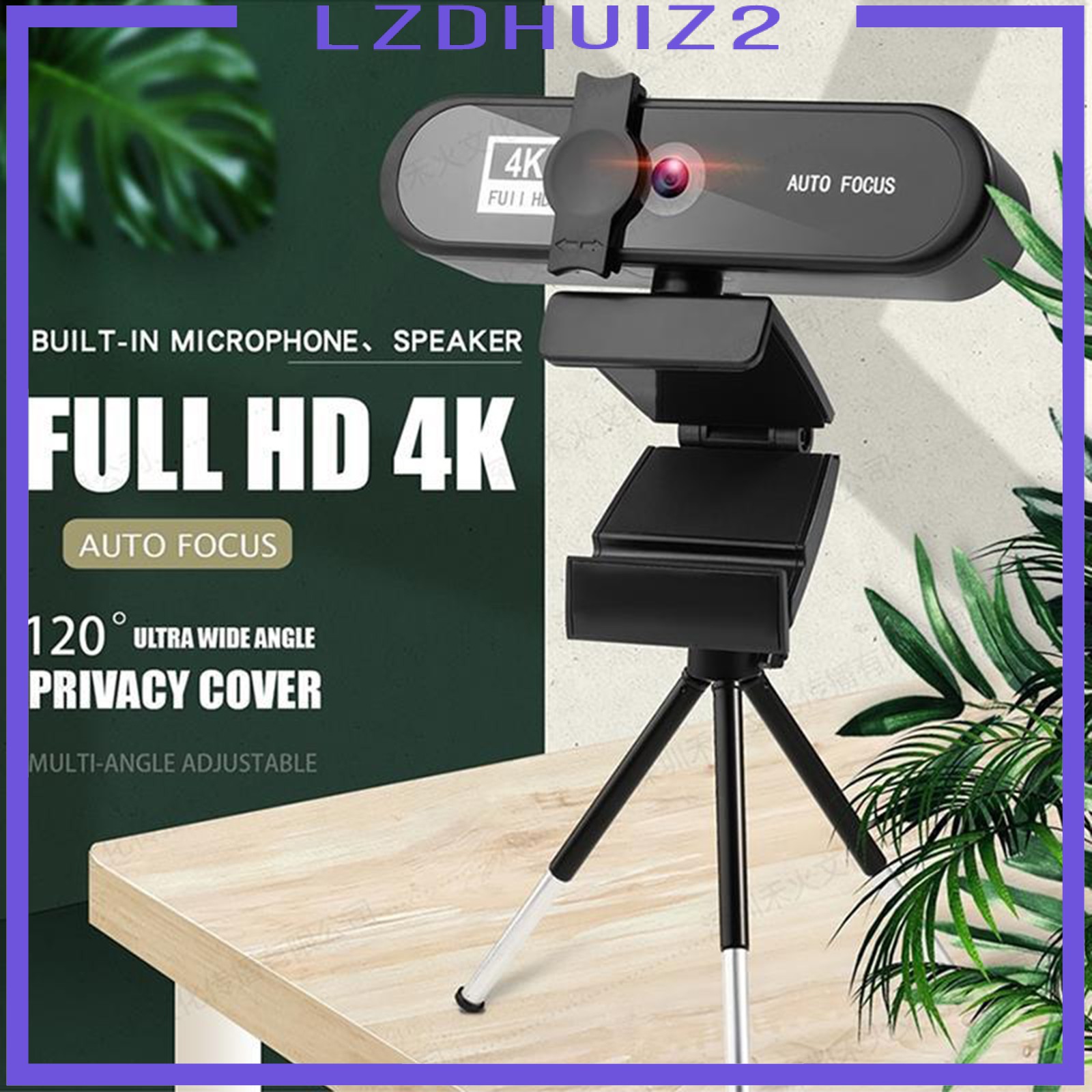 Webcam 4k 8mp Hd Tích Hợp Mic Cho Máy Tính