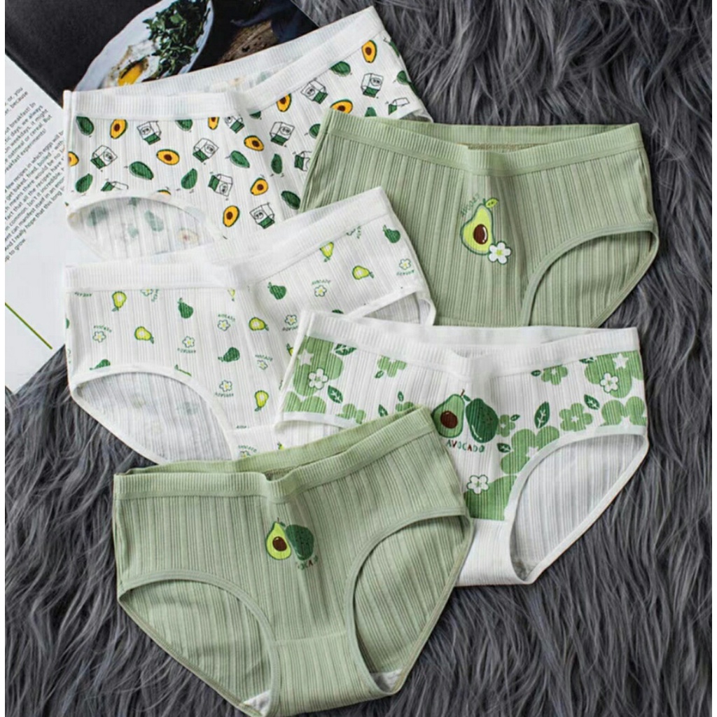 Set 10 Quần lót quả bơ cotton gân tăm co giãn 4 chiều Siêu cute