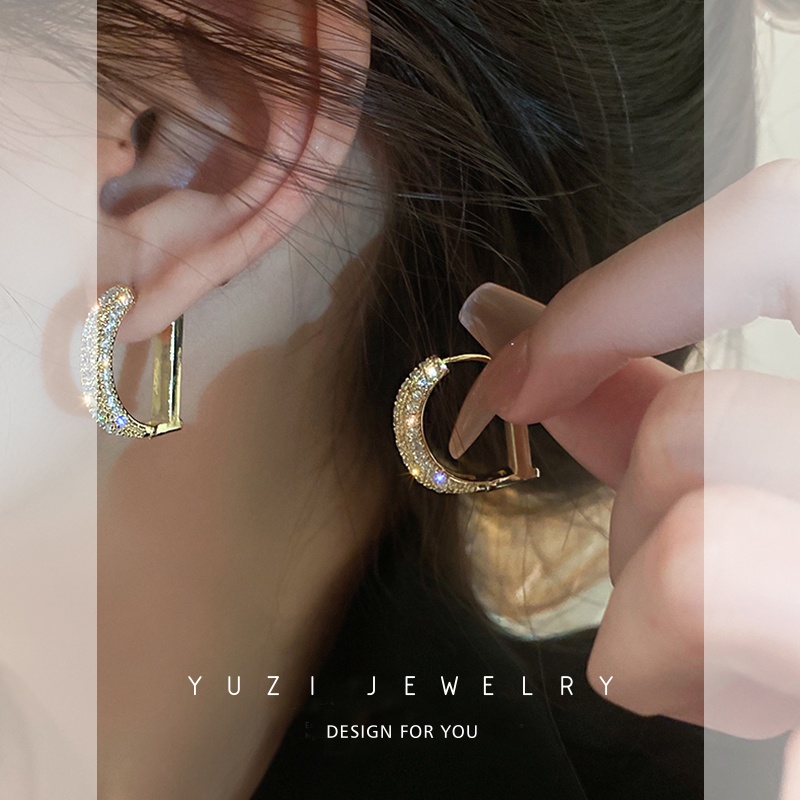 Bông tai mạ vàng 18K JIUDUOLAN đính đá zircon sang trọng cao cấp