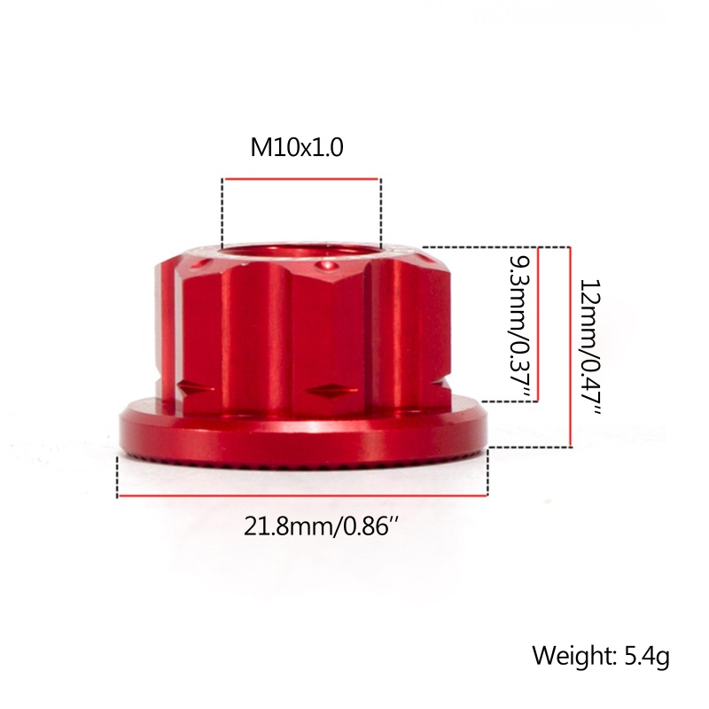 Đai Ốc M10x1.0 Bằng Hợp Kim Nhôm Tháo Lắp Nhanh Cho Xe Đạp Leo Núi