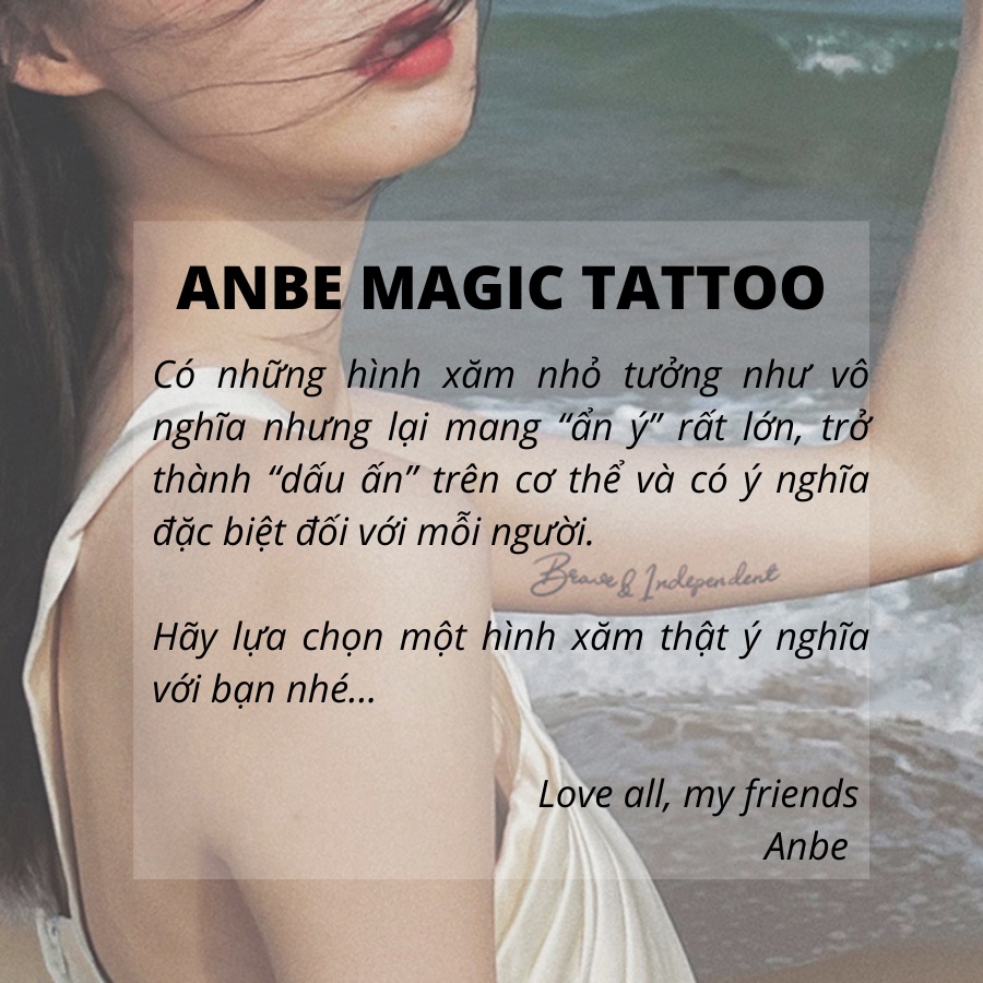 ANBE MAGIC TATTOO Hình xăm tạm thời giống thật 100% trong 10-15 ngày, chống nước và xà phòng