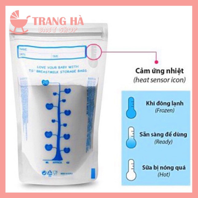 💘𝑺𝑰𝑬̂𝑼 𝑺𝑨𝑳𝑬💘TÚI TRỮ SỮA MẸ CẢM ỨNG NHIỆT UNIMOM TS KHÔNG CHỨA BPA HỘP 30 TÚI DUNG TÍCH 210ML