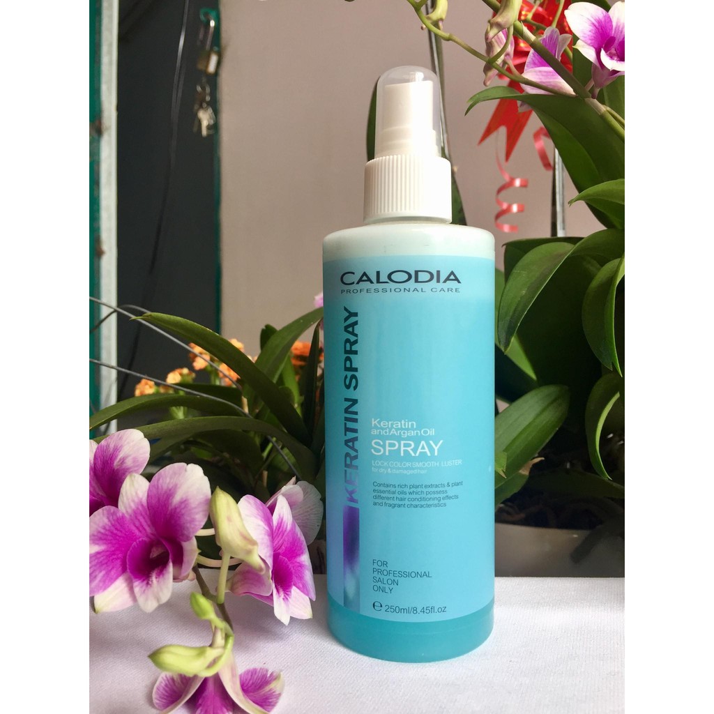 Xịt phục hồi tóc Calodia Keratin Spray siêu mềm mượt 250ml ( mẫu mới)