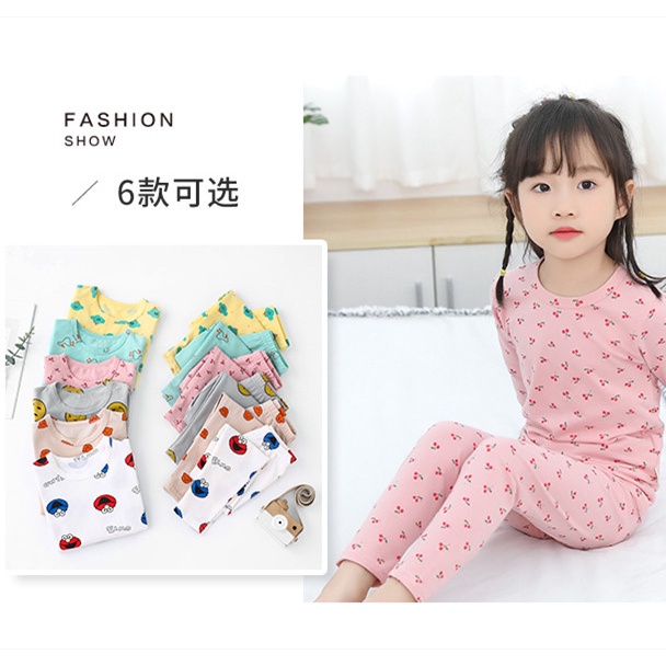 Bộ Đồ Ngủ Pijama Tay Dài Dễ Thương Cho Bé 100-160cm