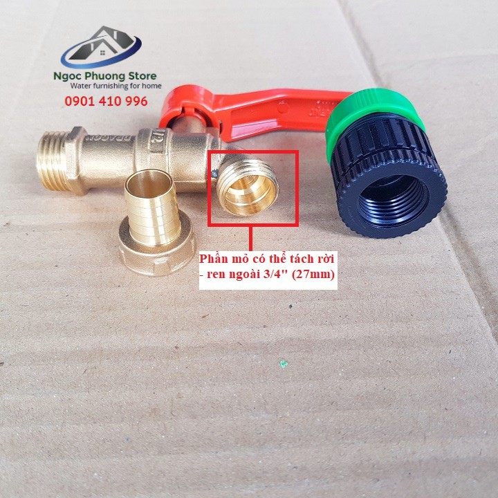 Vòi hồ đồng, rumine đồng, vòi vườn đồng có mỏ phi 21mm/27mm DRAGON VIỆT NAM