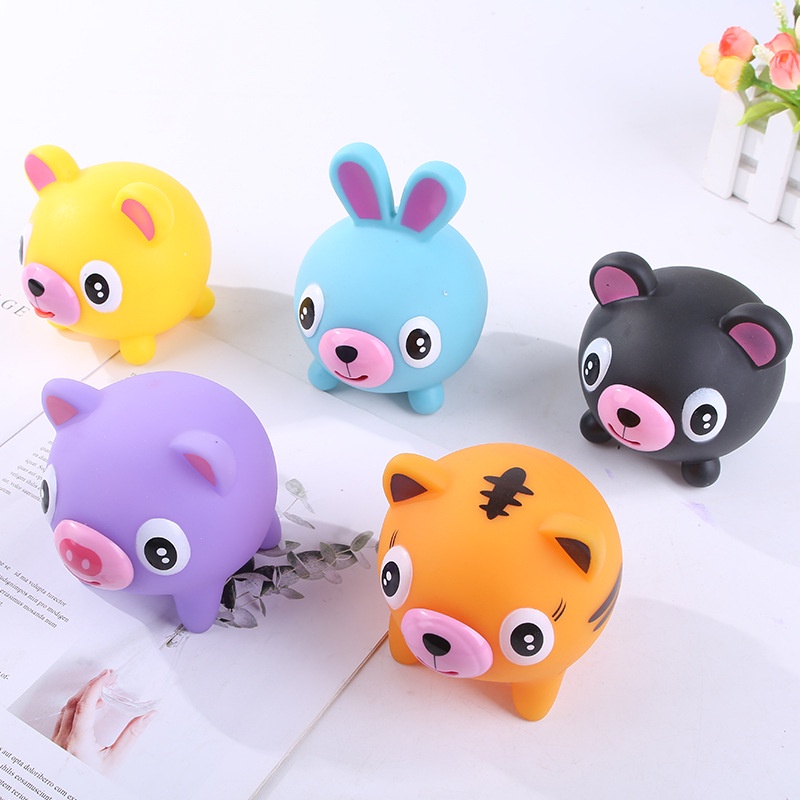 Đồ chơi bóp mềm hình động vật phát ra tiếng vui nhộn giúp giảm căng thẳng