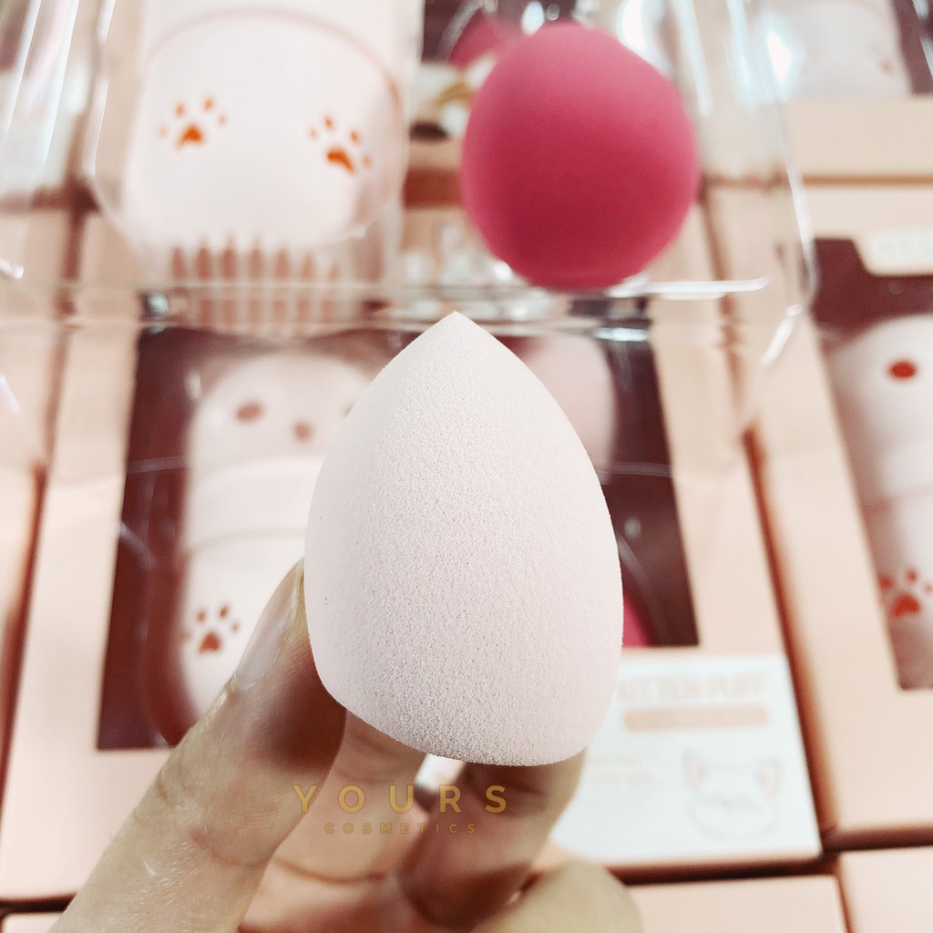 [Auth Thái] Set Bông Mút Trang Điểm Màu Hồng Nee Ni Coo Set Kitten Puff Sponge Blender Beauty 3 Items