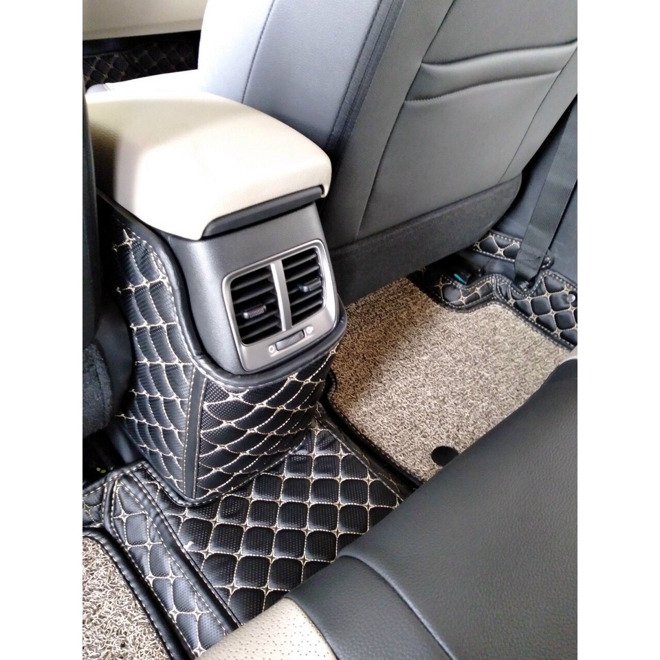Thảm lót sàn ô tô 6D da cacbon kim cương cho xe Hyundai Creta 2022 chống nước, không mùi, phủ kín 90% sàn xe